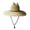 Φυσική κοίλη χλόη καπέλων ήλιων αχύρου παραλιών κυματωγών ODM για τις γυναίκες ανδρών