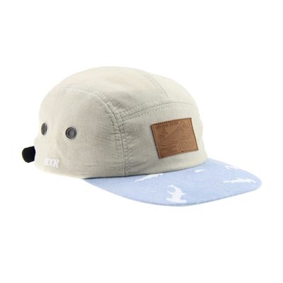 Προσαρμοσμένη εκτύπωση Corduroy Snapback καπέλο με επίπεδη κορυφή και δερμάτινο ιμάντα