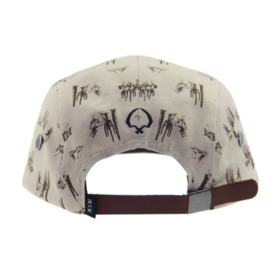 Καπέλα κατασκήνωσης Suede Peak 5 Panel με στέμμα εκτύπωσης υπολίμασης και δερμάτινο λουρί