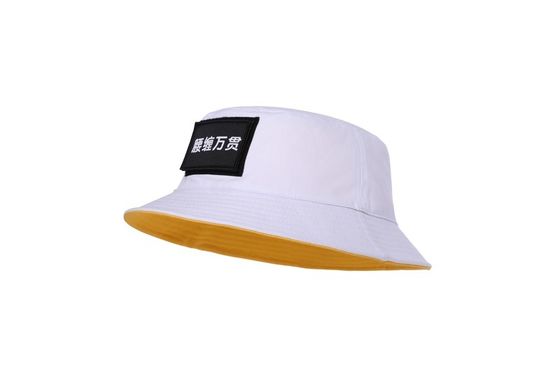 Καπέλο κάδων ψαράδων ODM 100% CottonUnisex με το προσωπικό καπέλο κάδων μπαλωμάτων λογότυπων