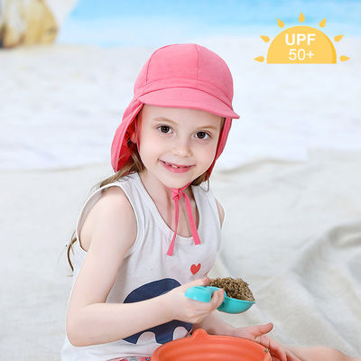 Ευρύς πολυεστέρας χείλων UPF 50+ 100% καπέλων παραλιών των παιδιών λαιμών κάλυψη 46cm
