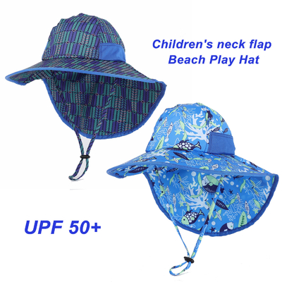 Μπλε συνήθεια Upf 50 καπέλων ψαράδων της Χαβάης παραλιών Searsucker μωρό προστασίας ήλιων
